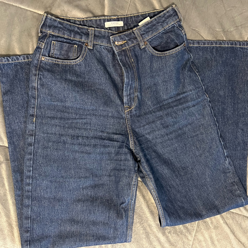 woman blue jeans